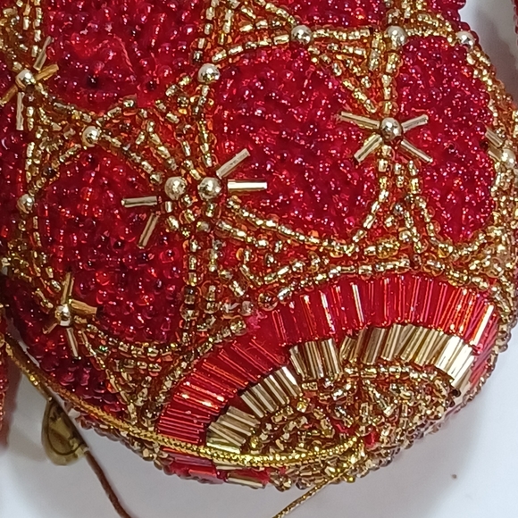9, Red & Gold Beaded Ornaments - Picture 10 of 11